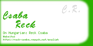 csaba reck business card